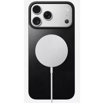 NOMAD Magnetic Leather Back iPhone 17 Pro Max-hoz, MagSafe-kompatibilis, Horween-bőr (fekete)