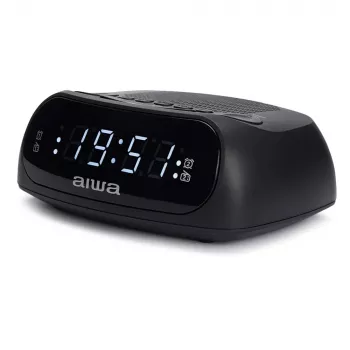 AIWA CR-09J FM órás rádió kettős ébresztéssel, LED kijelző, fekete