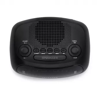 AIWA CR-09J FM órás rádió kettős ébresztéssel, LED kijelző, fekete