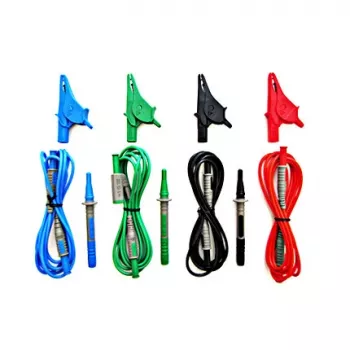 HT Instruments univerzális mérővezeték-készlet G3, CAT IV 600V / CAT III 1000V, 10A, 1,5m szilikon mérővezetékek mérőhegyekkel és krokodilcsipeszekkel, piros/fekete 1006210