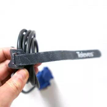 Televes KBL tépőzáras kábelkötöző, 10 darabos, fekete, 15 mm x 250 mm 200102