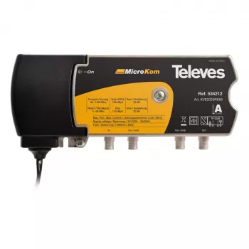 Televes KVE2025RK65 szélessávú erősítő 20/25dB visszirányú csatornával 5-65MHz 20dB (534212)