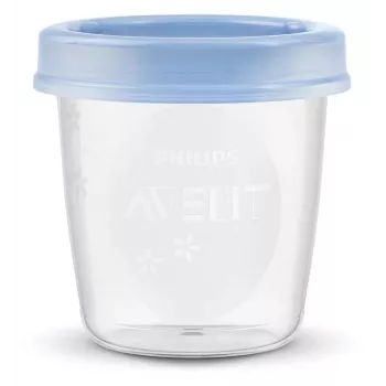 Philips Avent anyatej- és bébiétel-tároló pohár 180 ml (5 darabos csomag) fedelekkel