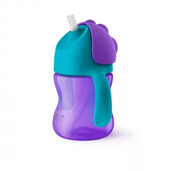 Philips Avent Bendy Straw pohár 200 ml, 9m+, lila