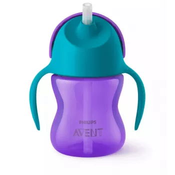 Philips Avent Bendy Straw pohár 200 ml, 9m+, lila
