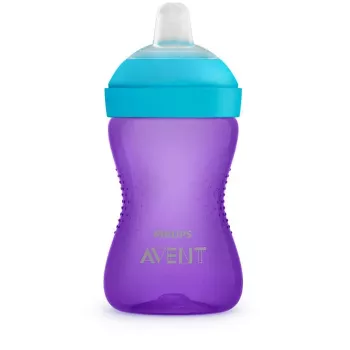 Philips AVENT My Grippy tanuló pohár puha kifolyóval 300 ml, 9m+, lila