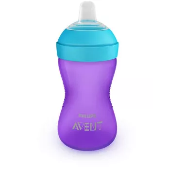 Philips AVENT My Grippy tanuló pohár puha kifolyóval 300 ml, 9m+, lila