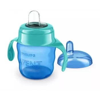 Philips AVENT Easy Sip tanuló pohár fogantyúkkal, 6M+, 200ml, szilikon kifolyó, zöld