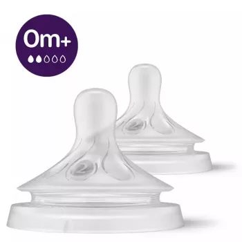 Philips Avent Natural Response bébiüveg cumi, lassú tejfolyás, 0M+, 2 darabos csomag, szilikon
