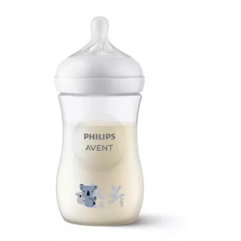 Philips Avent Natural Response Koala bébiüveg 260 ml közepes átfolyású cumival, 1M+