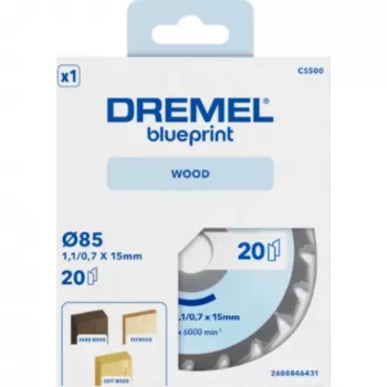 Dremel CS500 fa körfűrészlap 85mm, volfrámkarbid fogazású, 20 fog, DSM20 Compact Saw-hoz 2608846431
