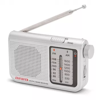 AIWA RS-55/SL hordozható analóg AM/FM zsebrádió, szürke