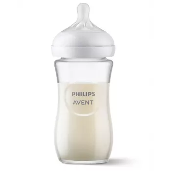 Philips AVENT Natural Response üveg bébiüveg 240 ml, közepes folyású cumi, 1m+