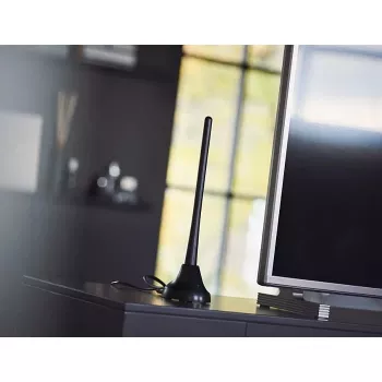 PHILIPS SDV5100/12 szobai TV-antenna 18 dB erősítéssel, UHF/VHF/FM, fekete
