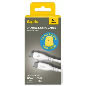AQIILA Cablebird CS11 USB-C - USB-C töltő- és szinkronizáló kábel 1m 60W fekete AQCBPBIC1SI812