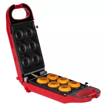 Trebs 6 az 1-ben snack készítő piros – gofri, szendvics, grill, fánk, poffertjes, cupcake