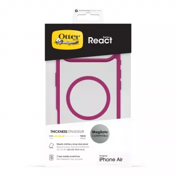 OtterBox React Series hátlap Apple iPhone Air készülékhez – MagSafe-kompatibilis – Rose Crystal (rózsaszín/átlátszó) 77-98614