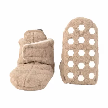 Lodger Slipper Folklore fleece bébi papucs, bézs, 6-12 hónap