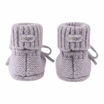 Lodger Slipper merinó gyapjú bébi cipő, Stone, 0-6 hónap