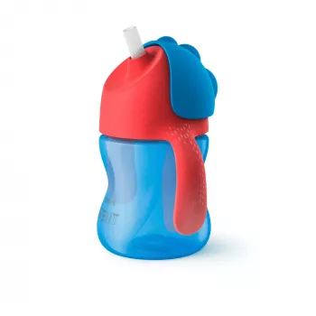 Philips AVENT szívószálas pohár rugalmas szívószállal, 200 ml, 9 hónapos kortól, kék