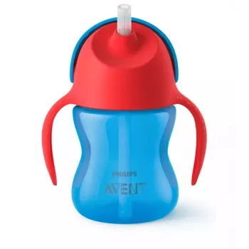 Philips AVENT szívószálas pohár rugalmas szívószállal, 200 ml, 9 hónapos kortól, kék