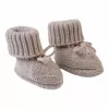 Lodger Slipper Folklore merinógyapjú bébi cipő, bézs, 0-6 hónap