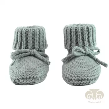 Lodger Slipper Folklore merinógyapjú bébi cipő, Seide, 0-6 hónap