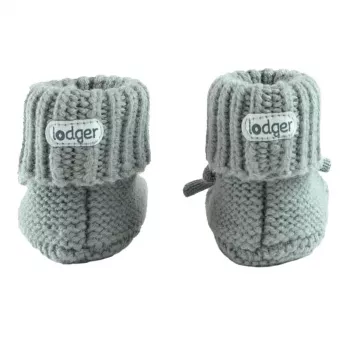 Lodger Slipper Folklore merinógyapjú bébi cipő, Seide, 0-6 hónap