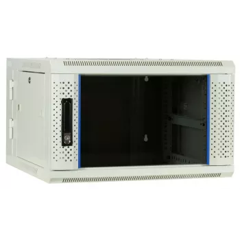 DSIT 6U fali szerver szekrény üvegajtóval, fehér, 600x600x368 mm DS6606W-DOUBLE