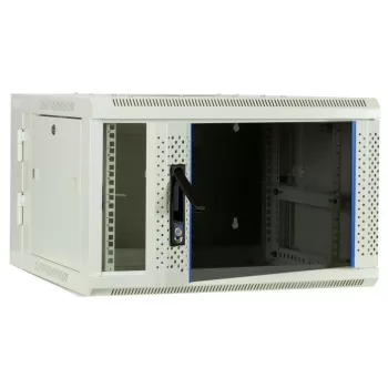 DSIT 6U fali szerver szekrény üvegajtóval, fehér, 600x600x368 mm DS6606W-DOUBLE