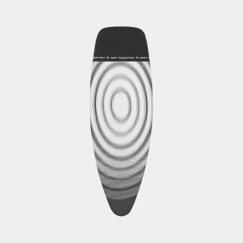 Brabantia vasalódeszka-huzat Titan Oval, 135 x 45 cm, D méret, 8 mm párnázás, pamut felület habbal, metál szürke