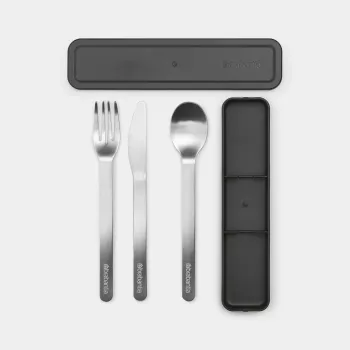 Brabantia Make & Take hordozható evőeszközkészlet, sötétszürke