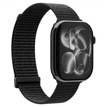 Spigen WBF01 szíj Apple Watch 8/9/10/11/SE/Ultra (44/45/46/49 mm) készülékhez, fekete