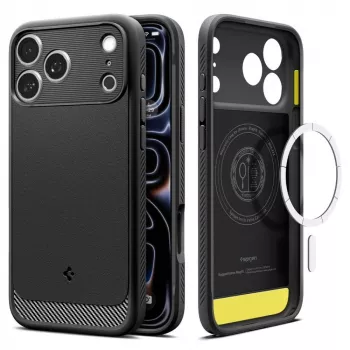 Spigen Rugged Armor Mag MagSafe tok iPhone 18 Pro Max / 17 Pro Max készülékhez, matt fekete