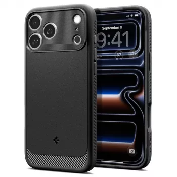 Spigen Rugged Armor Mag MagSafe tok iPhone 18 Pro Max / 17 Pro Max készülékhez, matt fekete