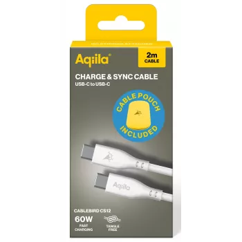 AQIILA Cablebird CS12 USB-C - USB-C töltő- és szinkronizáló kábel 2m 60W fekete AQCBPBIC2SI829