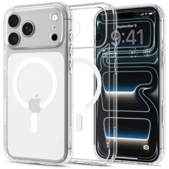 SPIGEN Ultra Hybrid MagSafe tok iPhone 17 Pro Max / 18 Pro Max készülékhez – átlátszó/fehér