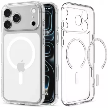 SPIGEN Ultra Hybrid MagSafe tok iPhone 17 Pro Max / 18 Pro Max készülékhez – átlátszó/fehér