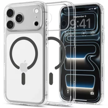 Spigen Ultra Hybrid MagSafe tok iPhone 17 Pro Max / 18 Pro Max készülékhez – átlátszó/grafit
