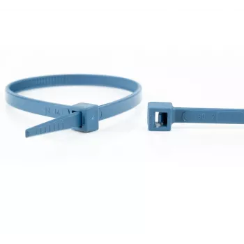 WKK 150226671 Metal Detectable Cable Tie 370 x 4.8 mm Blue (100 Pack)