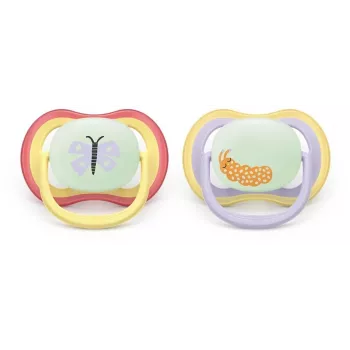 Philips AVENT Ultra Air Night cumi 0-6 hónap, 2 darabos csomag, sötétben világító