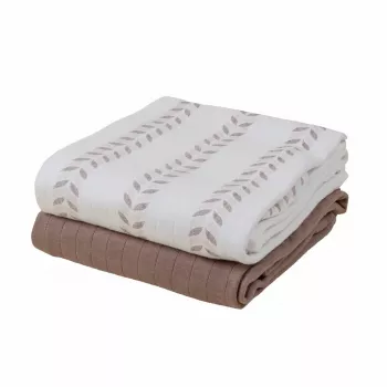 Lodger Swaddler Solid Matcha pamut muszlin pólya, Birch/Buffalo, 110x110 cm, 2 darabos csomag
