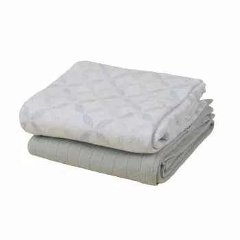 Lodger Swadler Solid Matcha pamut pólya, Peppermint/Blue Fogg, 110x110 cm, 2 darabos csomag