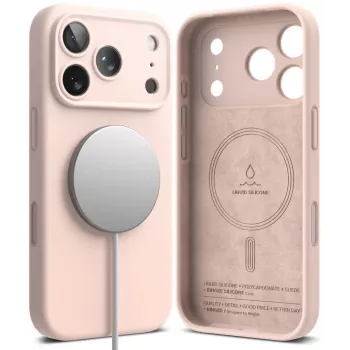 Ringke szilikon mágneses MagSafe tok iPhone 18 Pro Max – Pink Sand