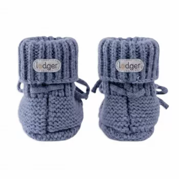 Lodger Slipper merinó gyapjú baba papucs, Storm, 0-6 hónap