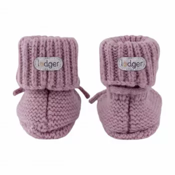 Lodger házipapucs merinó gyapjú baba-booties, Mauve, 0-6 hónap