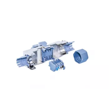 Wirewin WKS FK RJ45 KAT6A helyszínen szerelhető RJ45 dugó, Cat6A, árnyékolt, szerszám nélküli, cinköntvény, arany érintkezők, 22-24 AWG, 6-9mm kábelhez