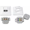 Wirewin DD-TRIO-K5E UP2 WS Cat5e árnyékolt süllyesztett adatcsatlakozó-doboz, 2x RJ45, LSA, tisztafehér