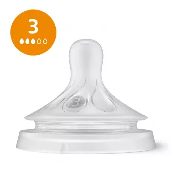 Philips Avent Natural Response bébiüveg szilikon cumisüvegcumi szett (3 darabos csomag, Flow 3, 1+ hónapos)