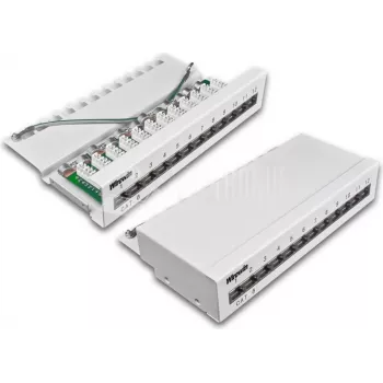 Wirewin 12 portos CAT6 asztali patch panel, árnyékolt, LSA+ csatlakozó (DVP-TRIO-K6 12)
